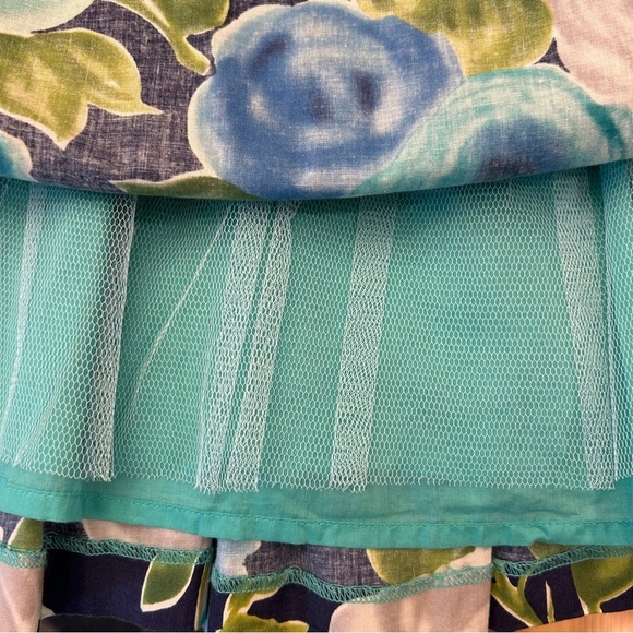 MODCLOTH Fit n Flare Striped Floral Blue Dress - Picture 8 of 9